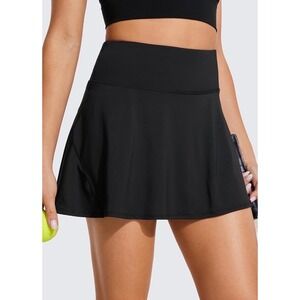 Yogalicious Nudetech Rib & Tonic Skort Black XS Tennis Skirt UPF 50+ SKY4348 NEW